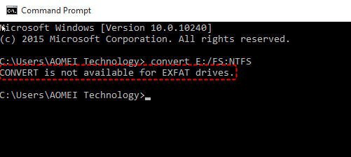 Convert to NTFS