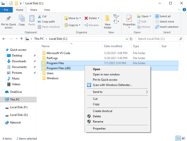 Copy program files folder