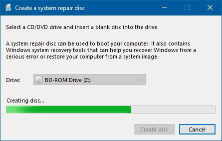 how to make system restore cd