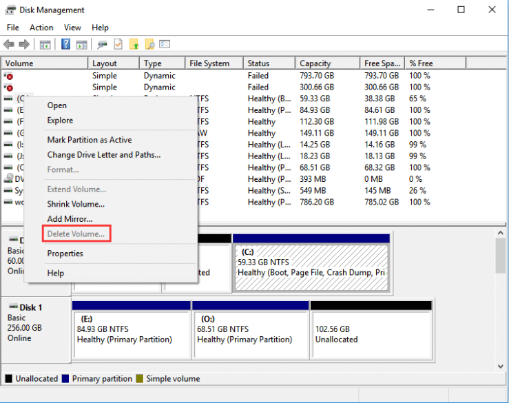 diskpart delete partition