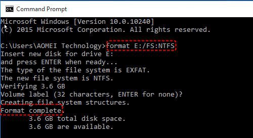 Format exFAT To NTFS