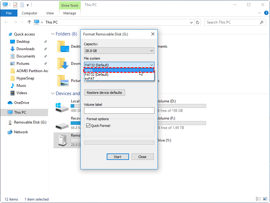 Skov Reaktor biologi How to Format USB Flash Drive to NTFS in Windows 10,8,7?