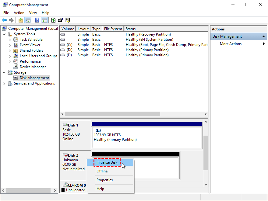 disk management windows 10 not loading