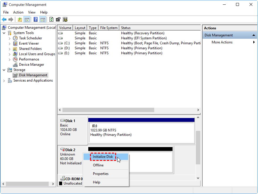 ligning ugentlig Arbejdsløs Initialize Disk Windows 10 to MBR or GPT? MBR VS. GPT