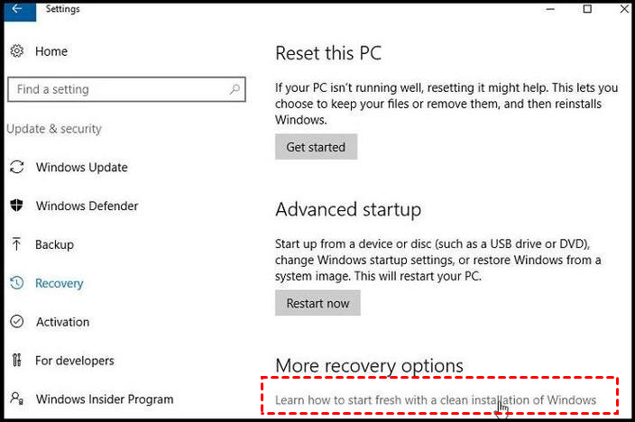More Recovery Partition