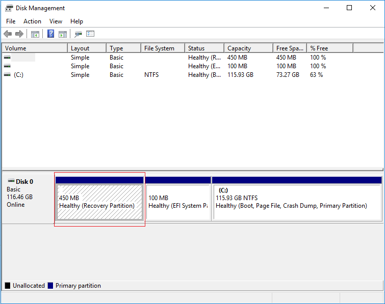 Recovery partition