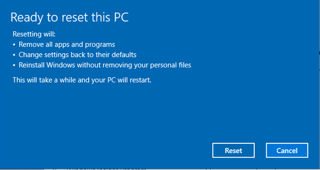 Ready To Reset This Pc