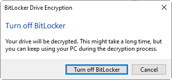 Turn off BitLocker