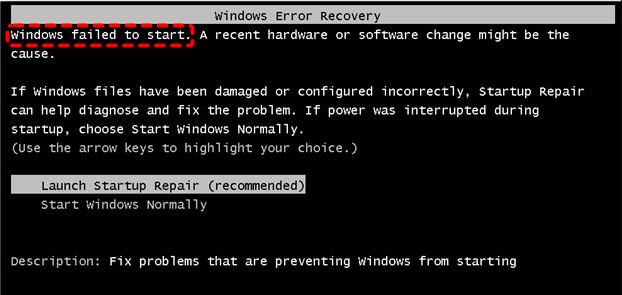 Windows Fails Boot