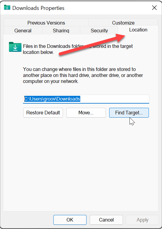 how to change to download location for winrar files