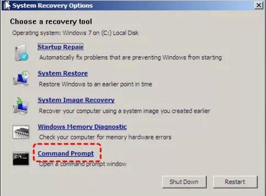 list of command prompt commands for windows 7