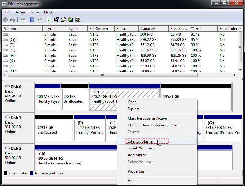 how do i resize a partition in windows 7