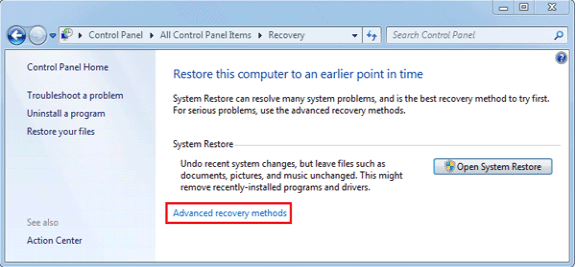 Win7 Advanced Recovery Methods