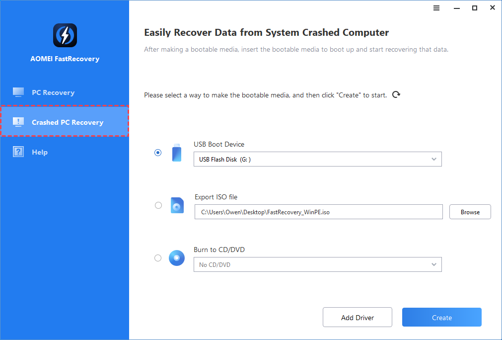 Create Bootable recovery media