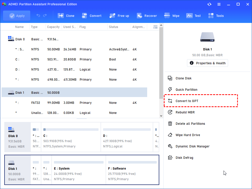 Képtalálatok a következőre: aomei partition assistant mbr to gpt