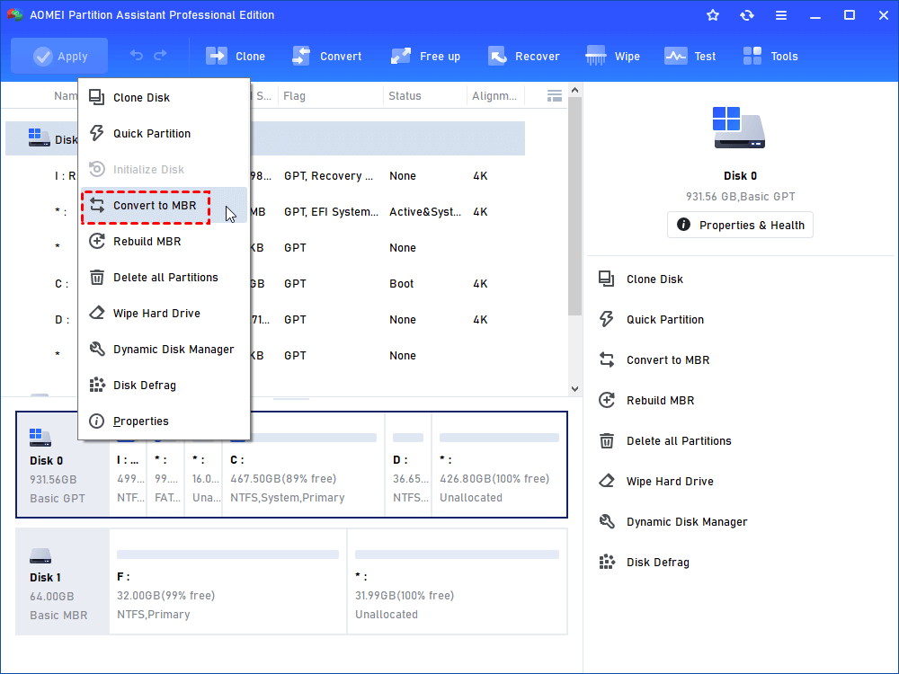 Convert System Disk To Mbr