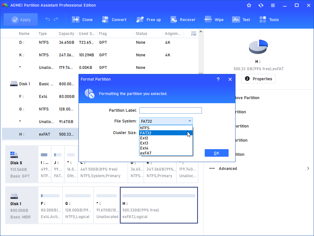 Форматировать exfat в ntfs. Fat32 format.