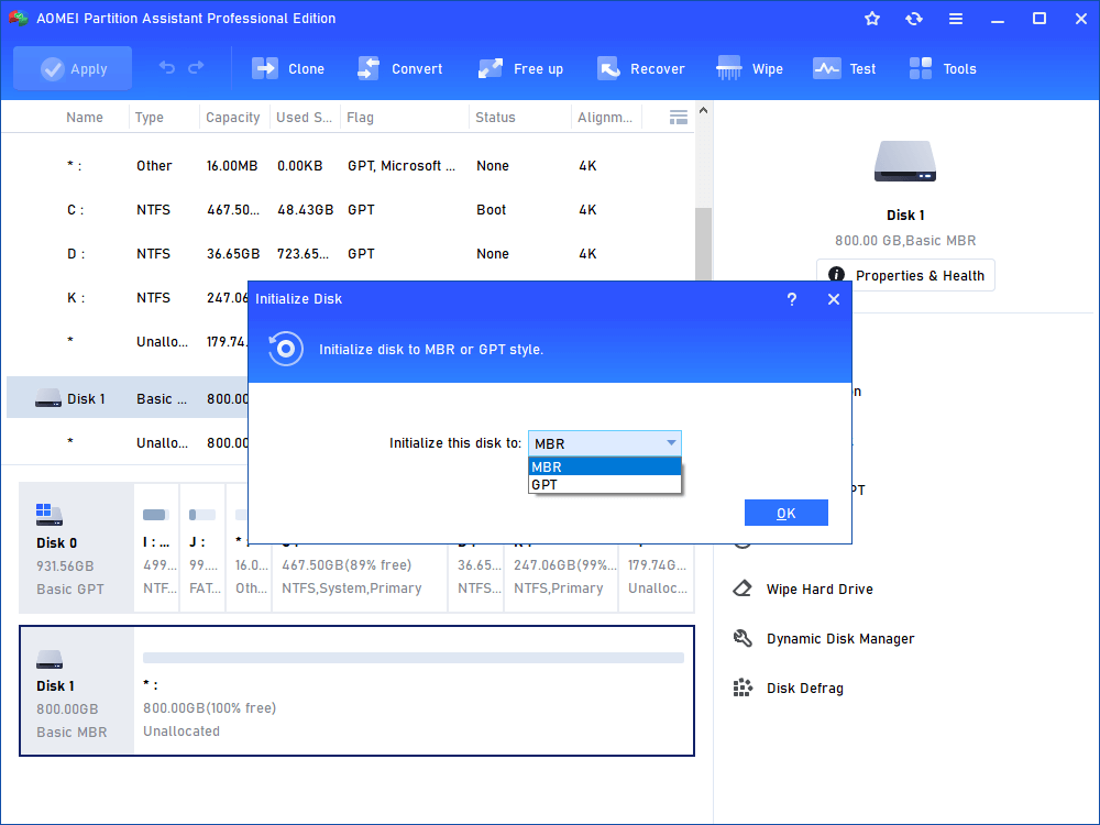 Select Disk Style