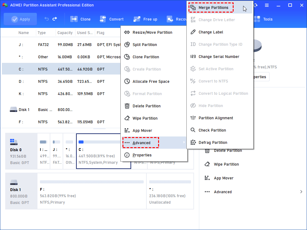 không hiện extend volume