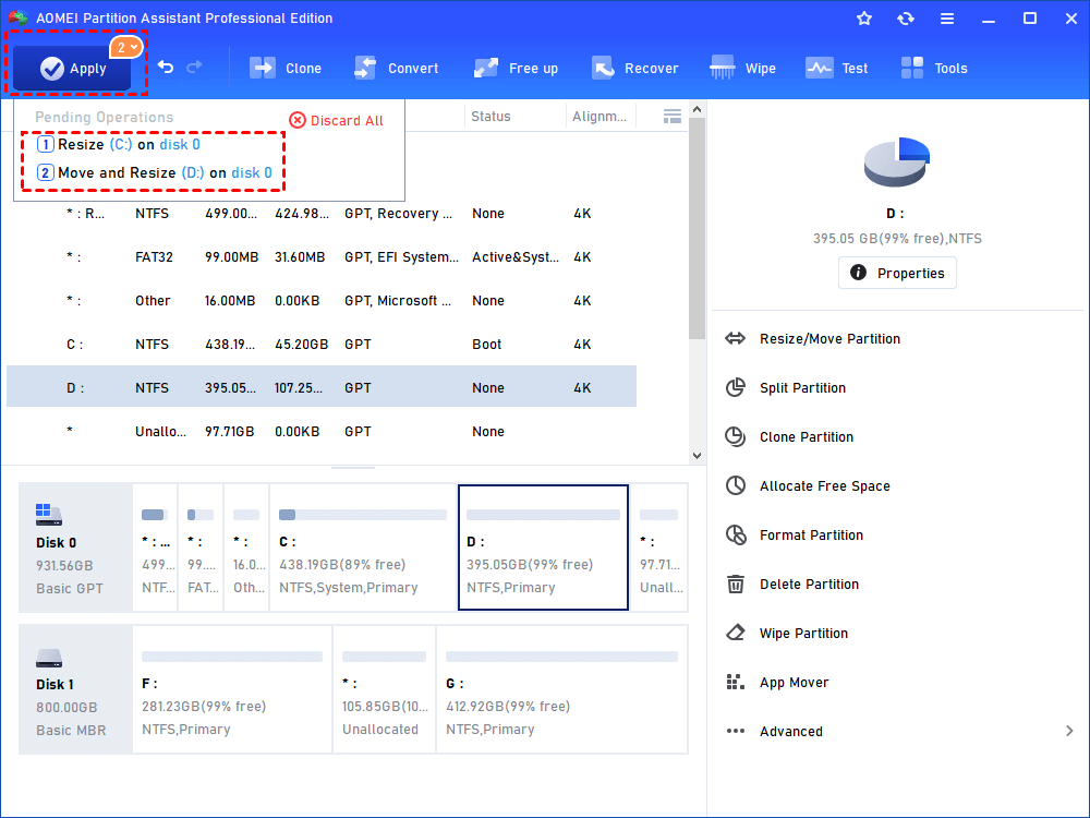 Apply Extend System Partition