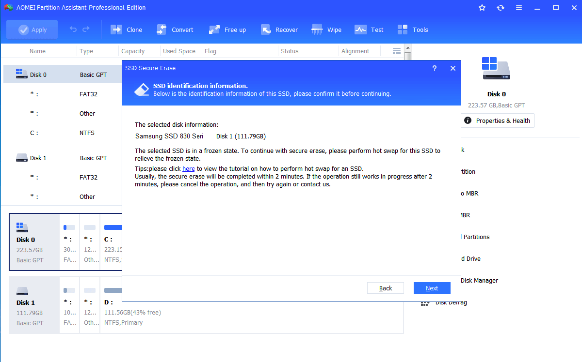 SSD Identification Information Samsung