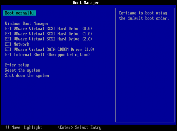 UEFI BIOS Boot Configuration