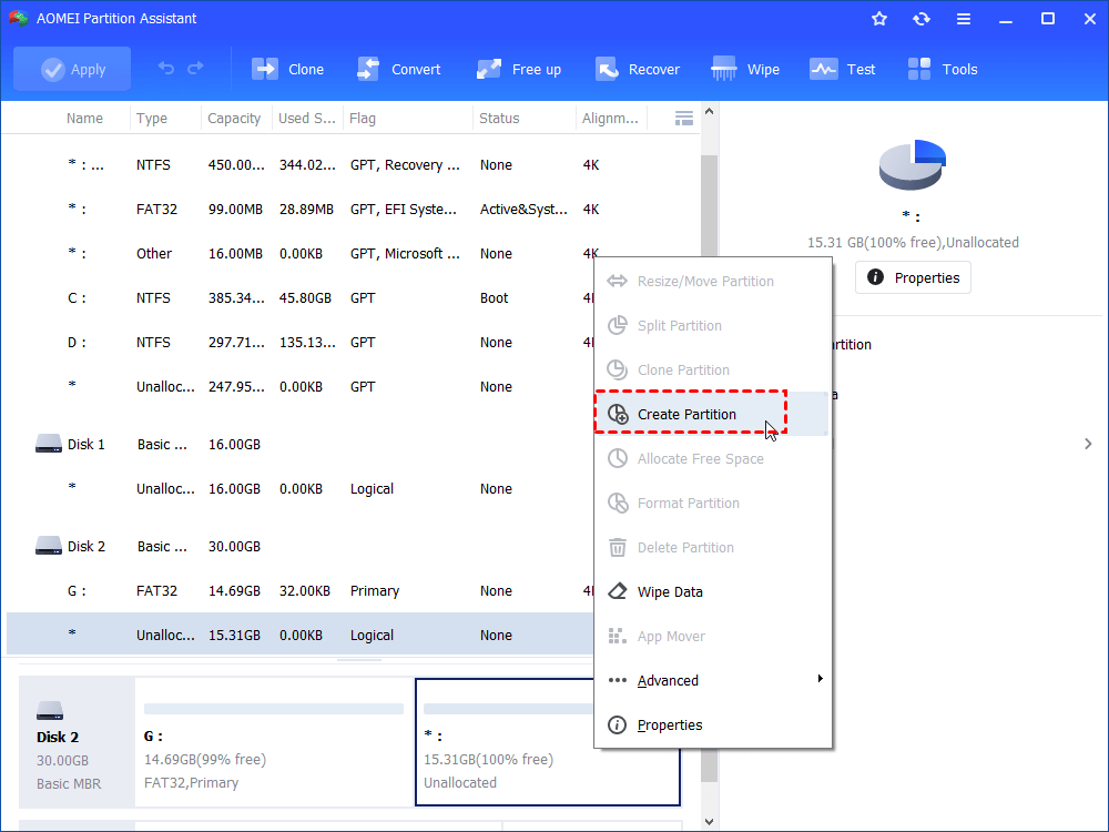 Create Second Partition