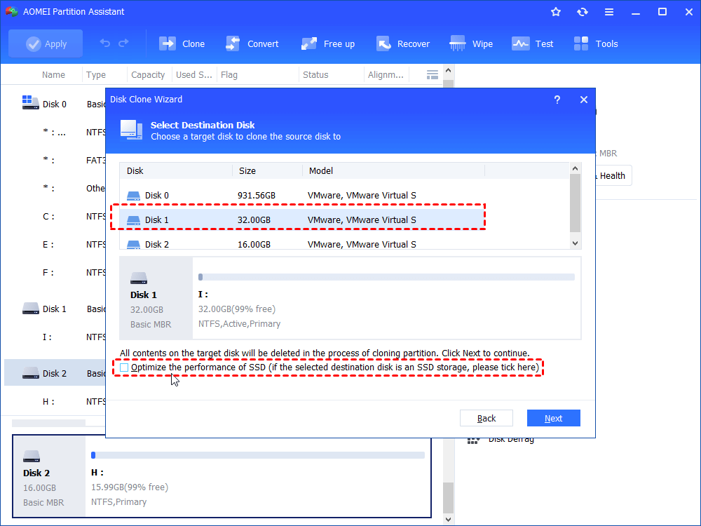 Select Destination Disk