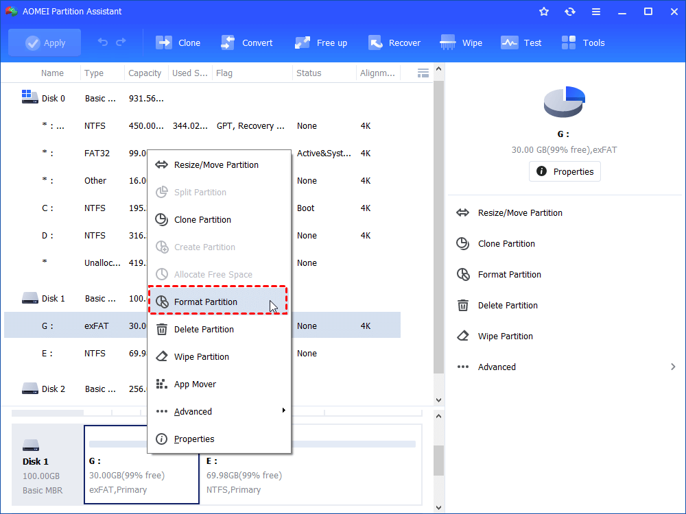 convert exfat to ntfs