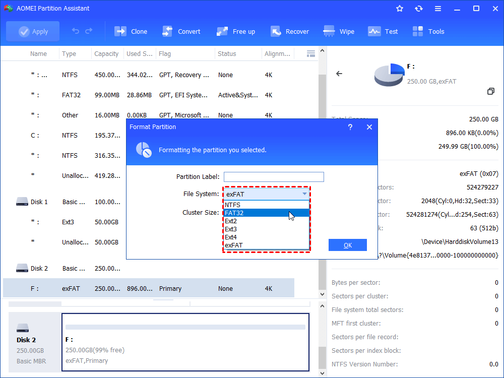 Format exFAT To FAT32