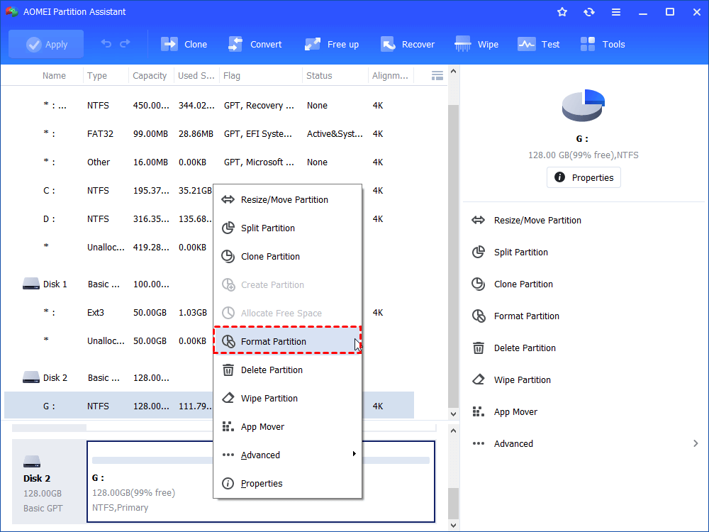 crear partición ext2 durante Windows 7