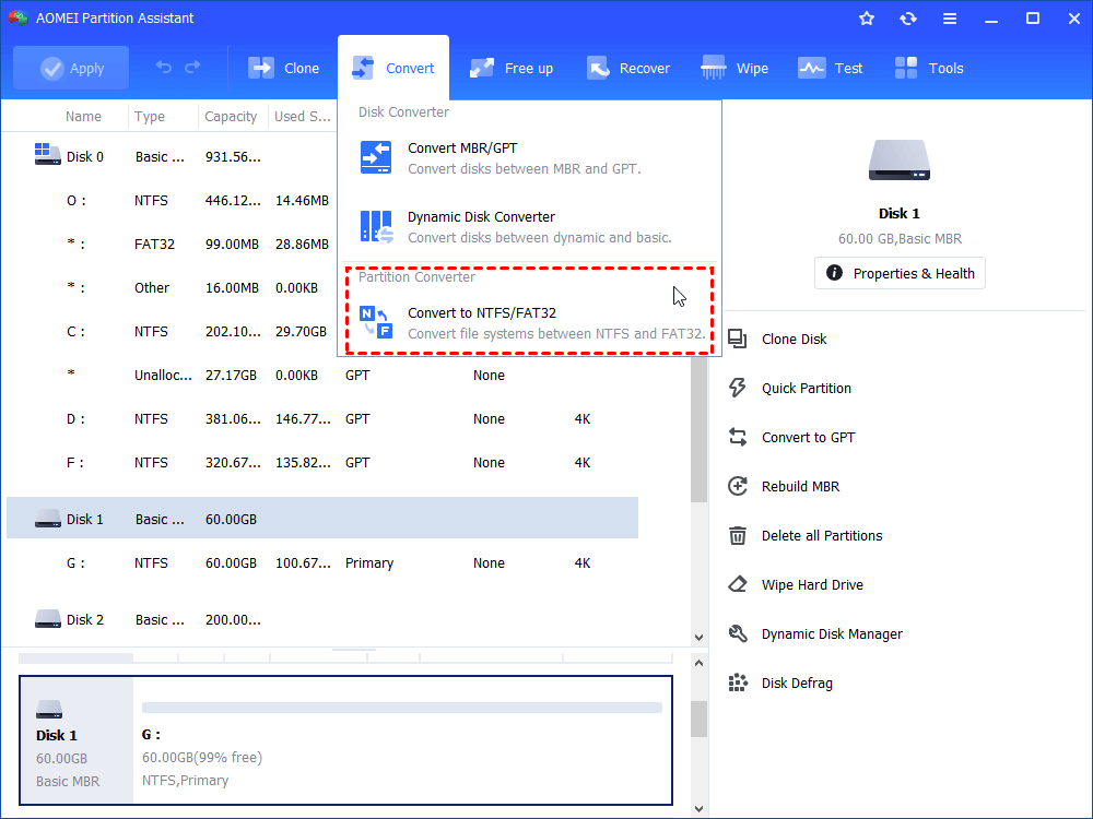 NTFS - FAT32 Dönüştürücü