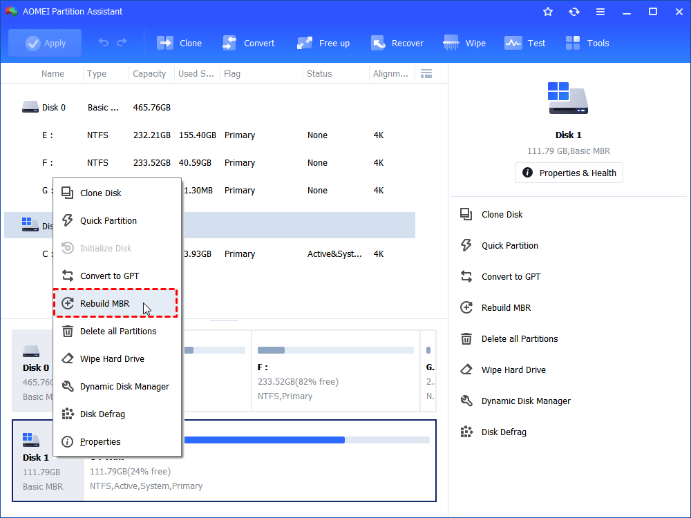 Rebuild System Disk Mbr