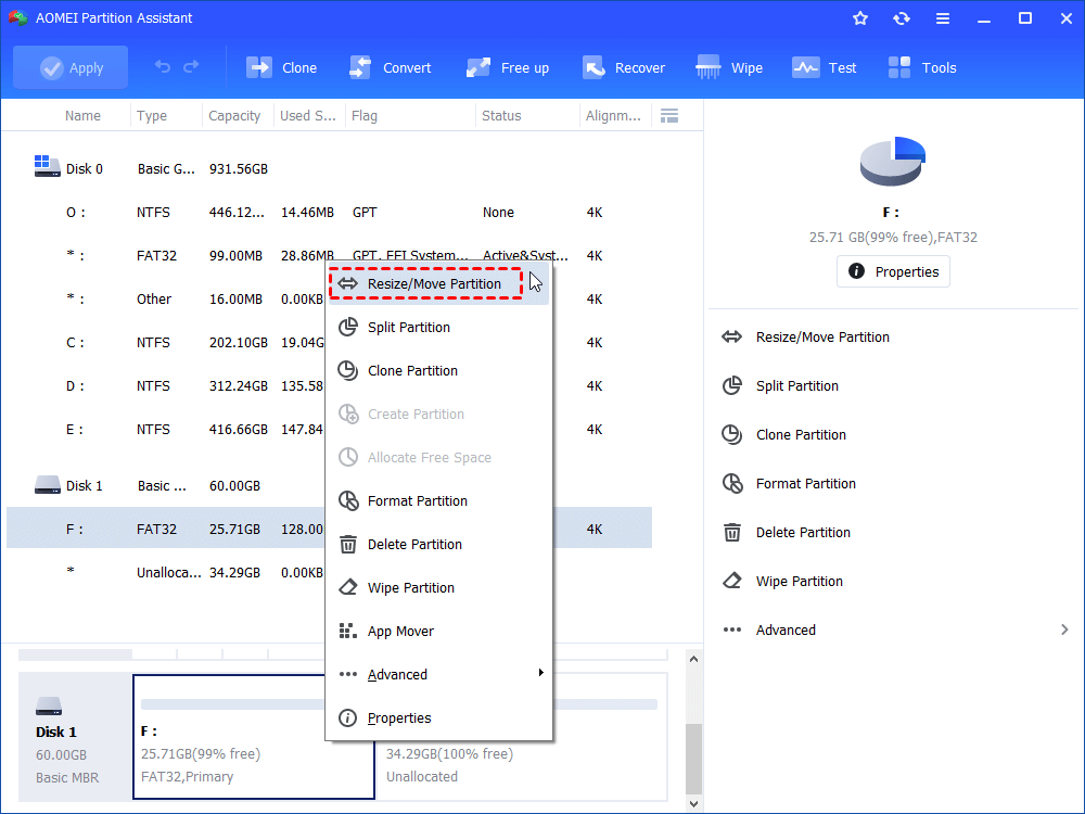 Resize 32gb Partition