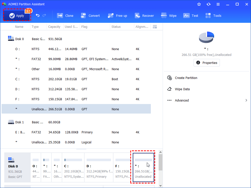 Unallocated Space Behind Partition