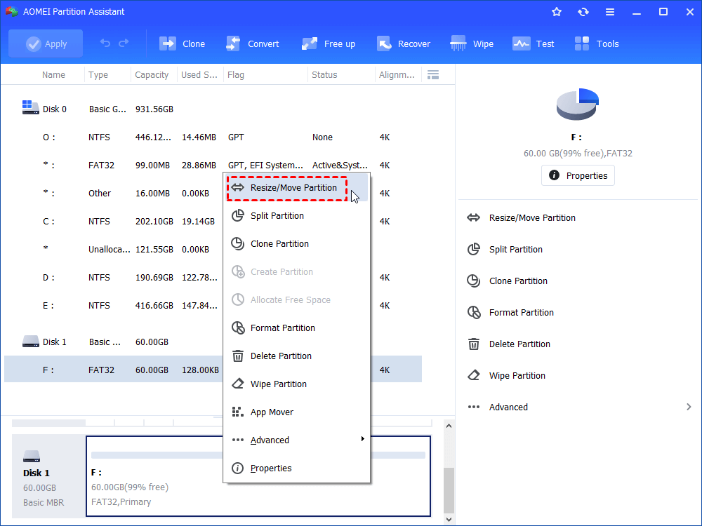 parted 3.0 fat32 크기 조정