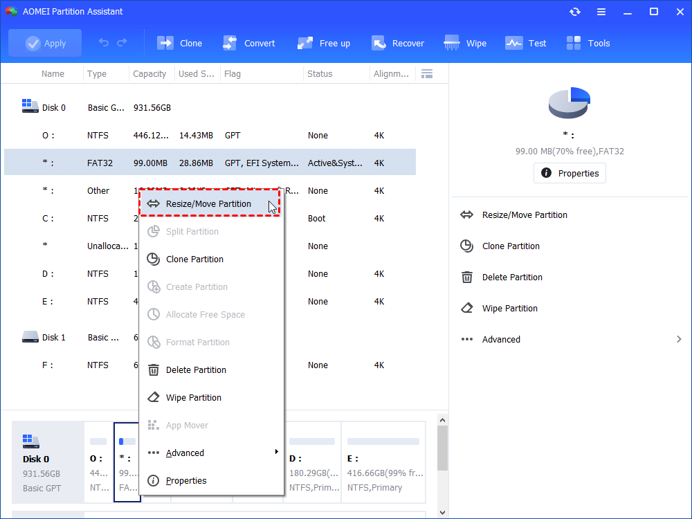 Resize System Reserved Partition