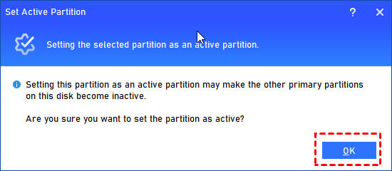 Confirm Set Active C Partition