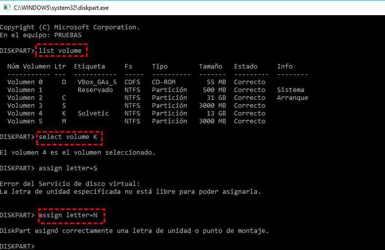 asignar letra n asignar letra n