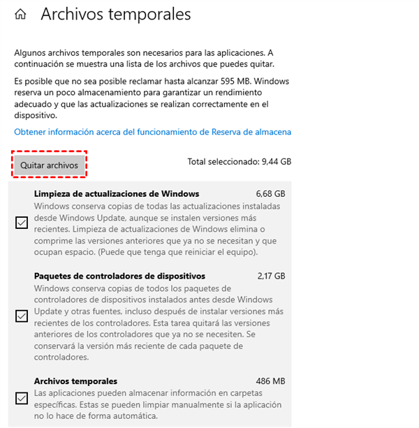 quitar archivos quitar archivos