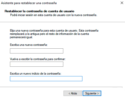 asistente para restablecer contraseña asistente para restablecer contraseña