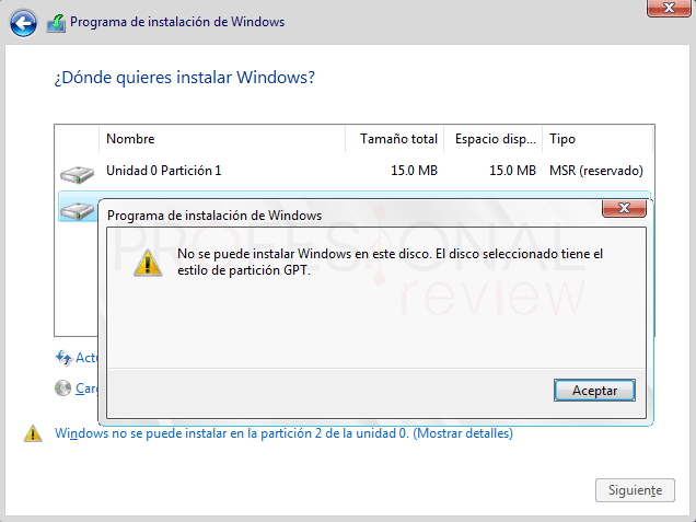 disco seleccionado es gpt disco seleccionado es gpt