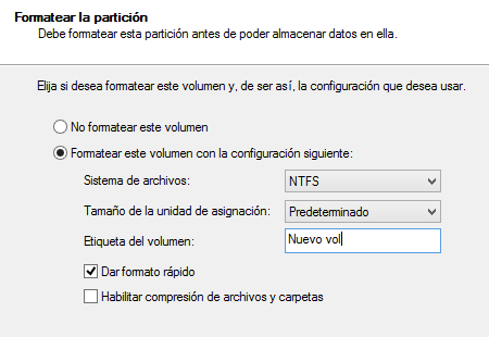 formatear la partición formatear la partición