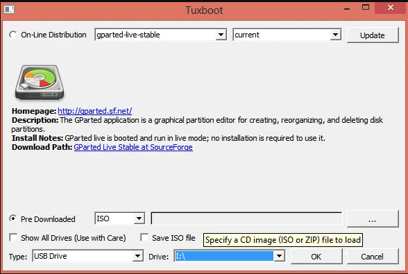 gparted live gparted live