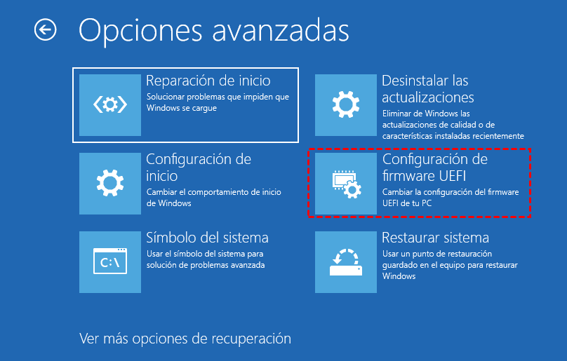 la configuración del firmware UEFI la configuración del firmware UEFI