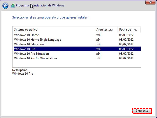 seleccionar sistema operativo seleccionar sistema operativo