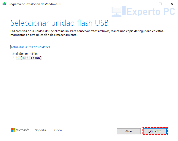 sleeccionar usb sleeccionar usb