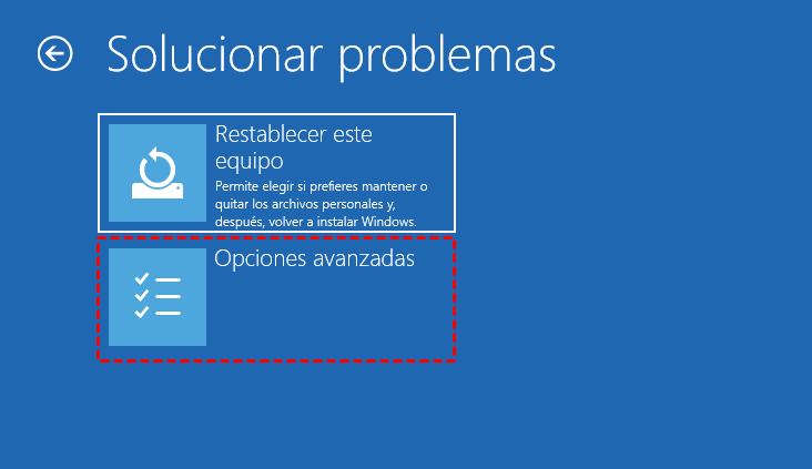 opciones avanzadas opciones avanzadas