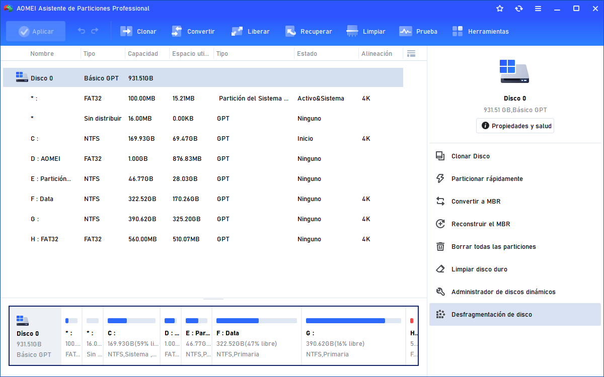 desfragmentación de disco desfragmentación de disco