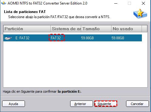 seleccionar partición fat32 seleccionar partición fat32